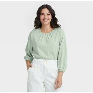 A New Day Women Long Sleeve Pullover Top Blouse Size S